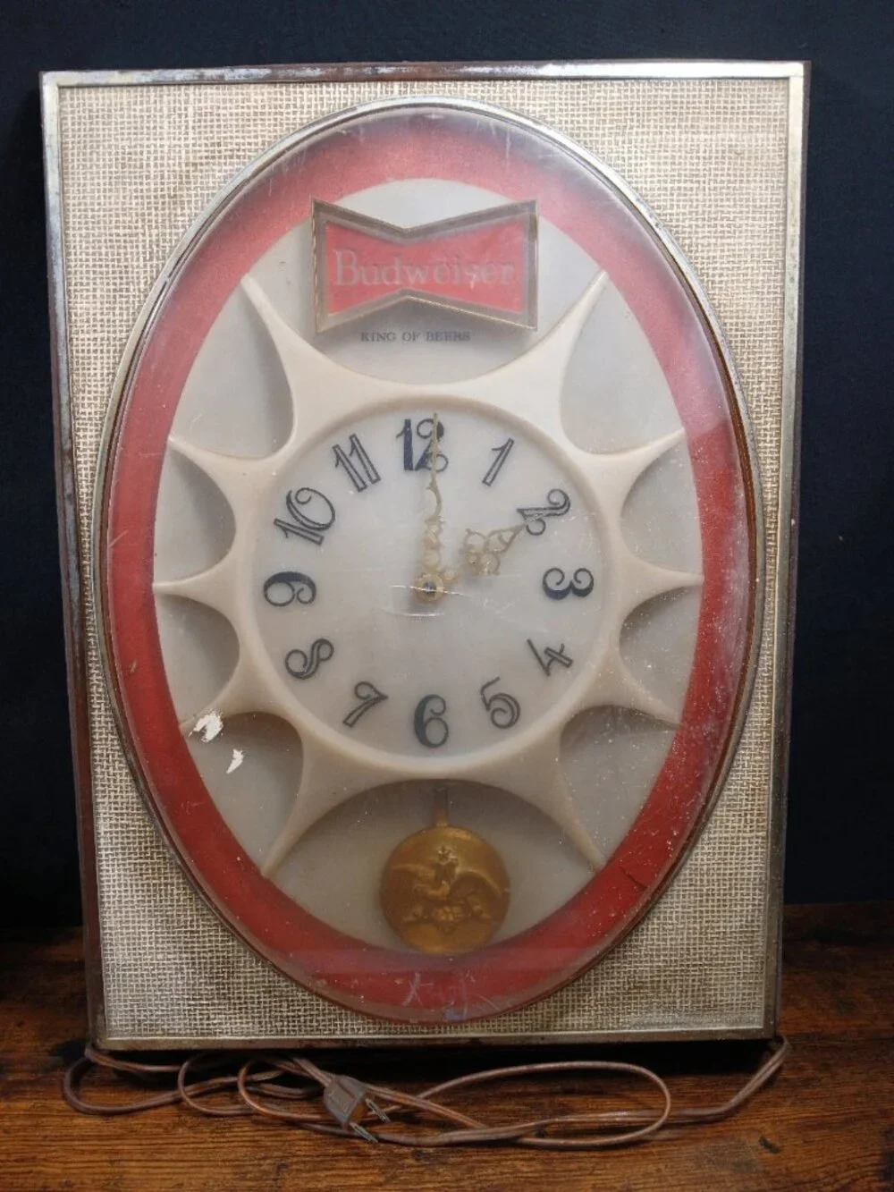 Vintage Budweiser Lighted Clock Sign Anheuser Busch